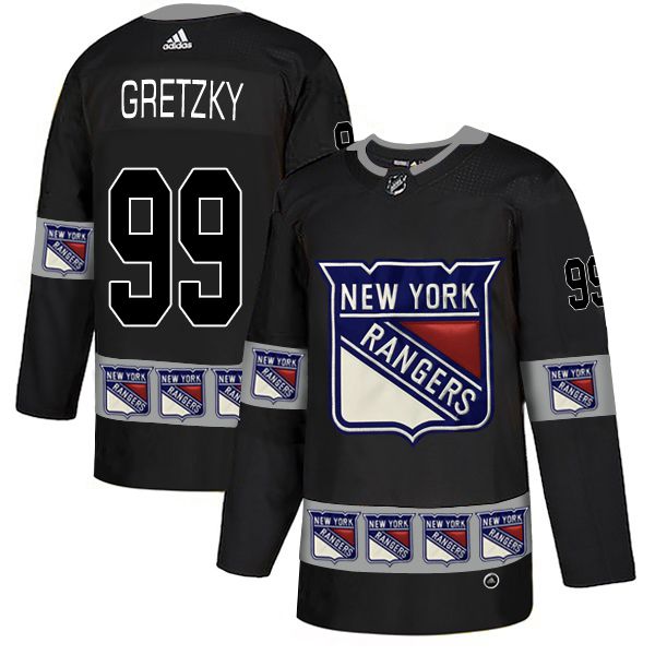Men New York Rangers #99 Gretzky Black Adidas Fashion NHL Jersey->new york rangers->NHL Jersey